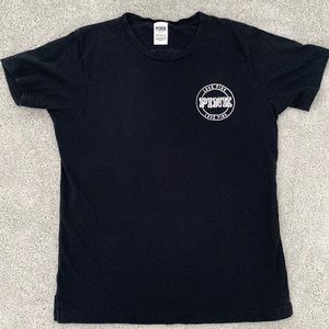 Pink Victoria Secret Sequin Embellished in Silver Black T-shirt Size Small